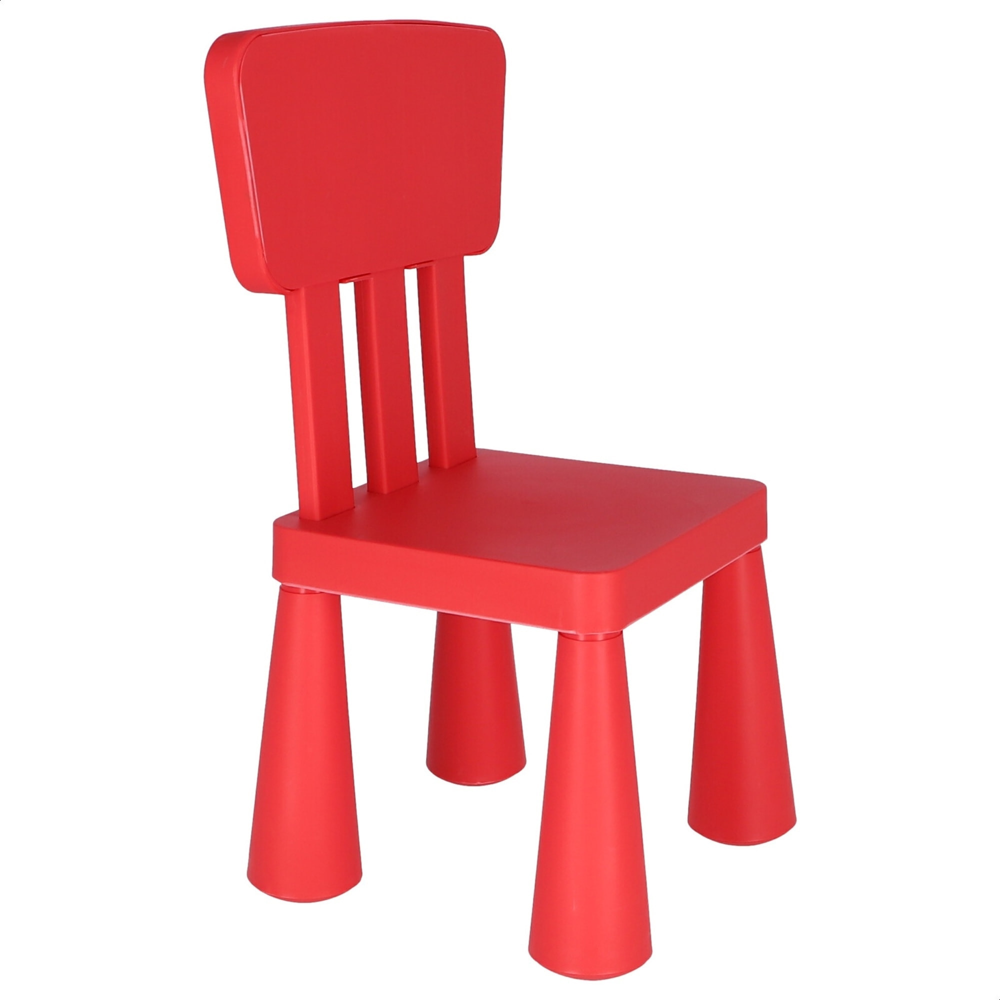 Well home - silla infantil roja en plástico fuerte y resistente, l:38 cm x f:35 cm x h:67 cm