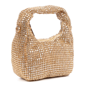 Baganza bolso de mano de fiesta con pedrería de circonitas grado 5A, diseño diamante efecto brillante.