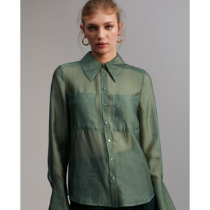 Camicia effetto organza semitrasparente