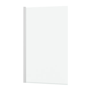 Pare baignoire Rabattable 70x120cm - Profilé Blanc Mat - Verre Trempé 4mm - ELEMENTARY