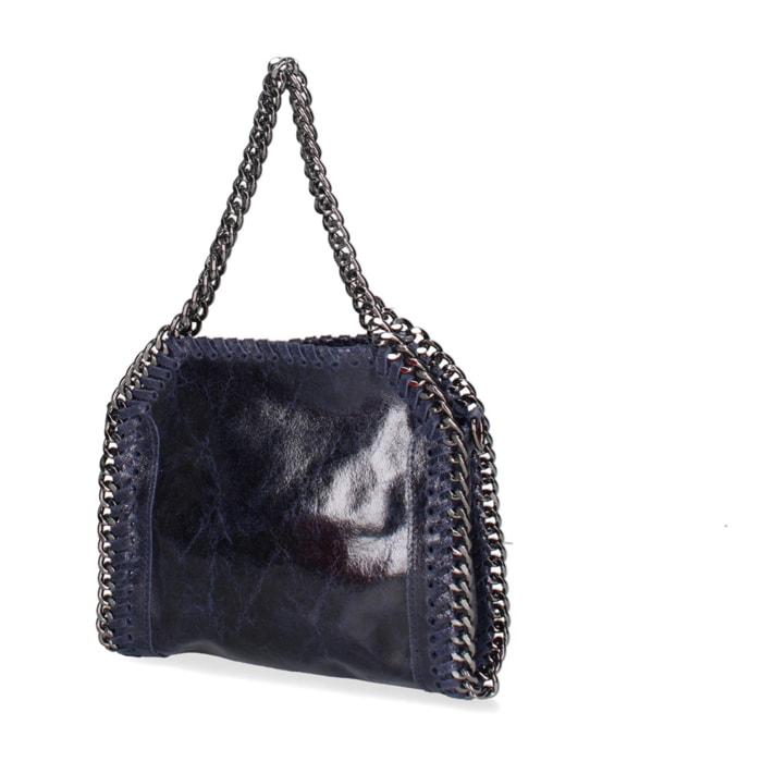 Borsa a mano da donna Made in Italy - Modello Zefira Chic - Pelle scamosciata stampata - 23.0 x 20.0 x 7.0 cm