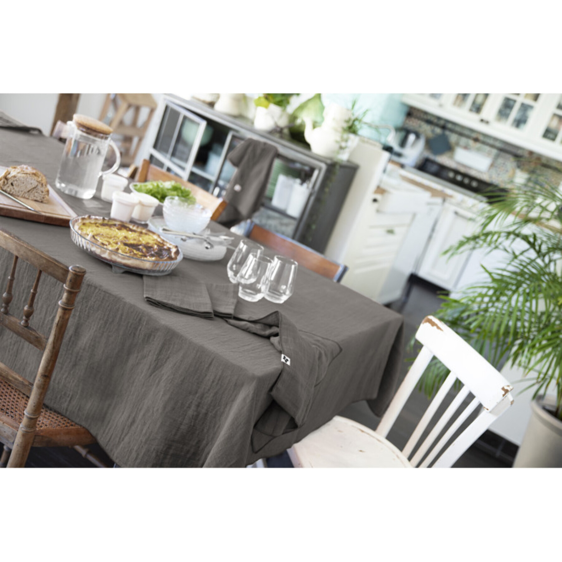 Lot de 3 serviettes 40x40 cm en gaze de coton - 10 coloris - GAIA