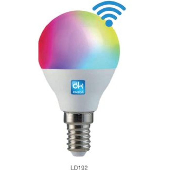 OMEGA Lampada LED Smart WiFi P45 5W RGB