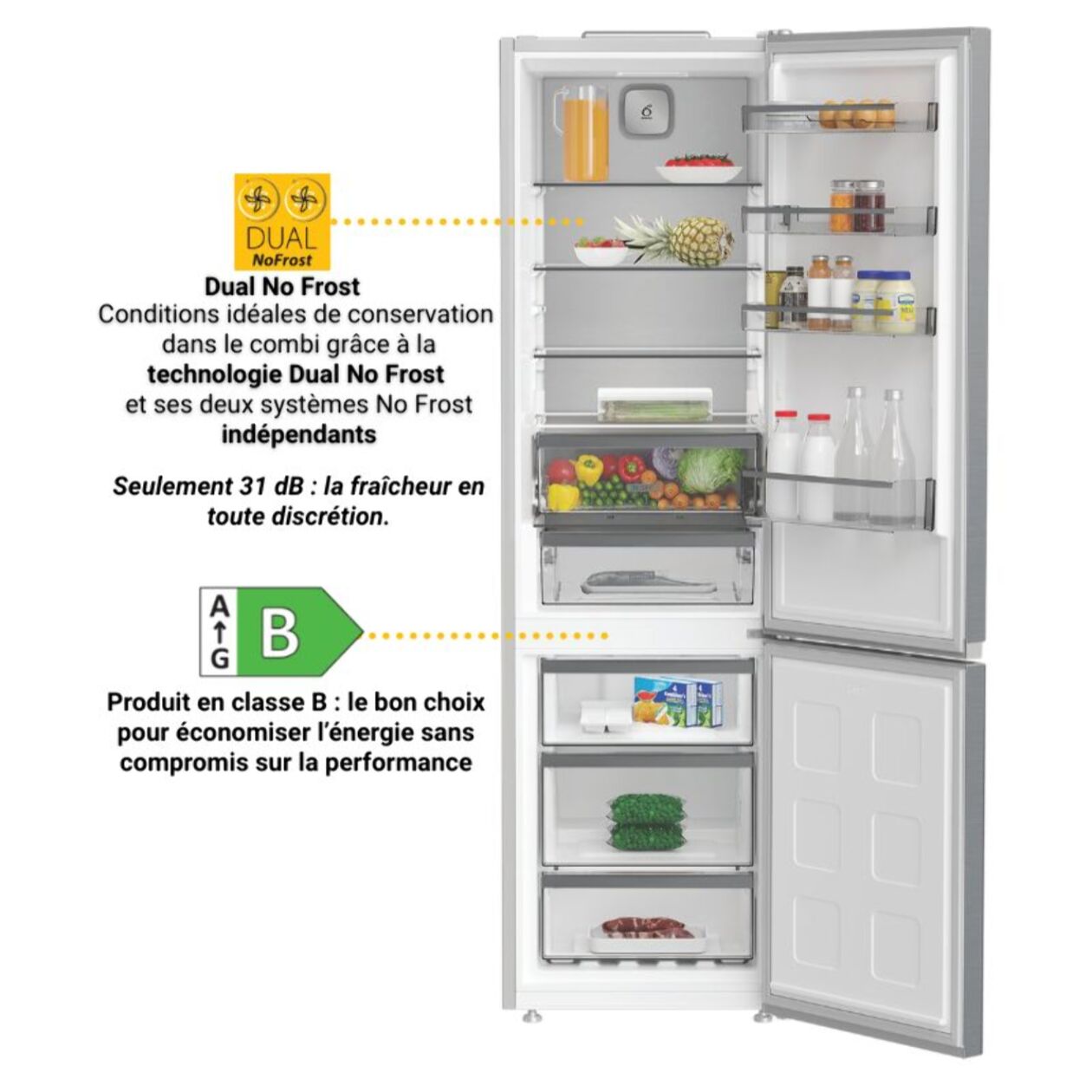 Réfrigérateur combiné WHIRLPOOL WHK26404XP7E