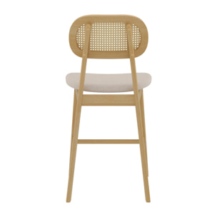 Lot de 2 chaises pour îlot central 64,5 cm en tissu beige - Maria