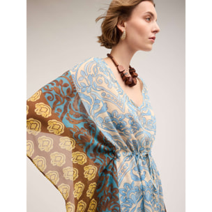 Motivi - Poncho in chiffon stampato - Azzurro