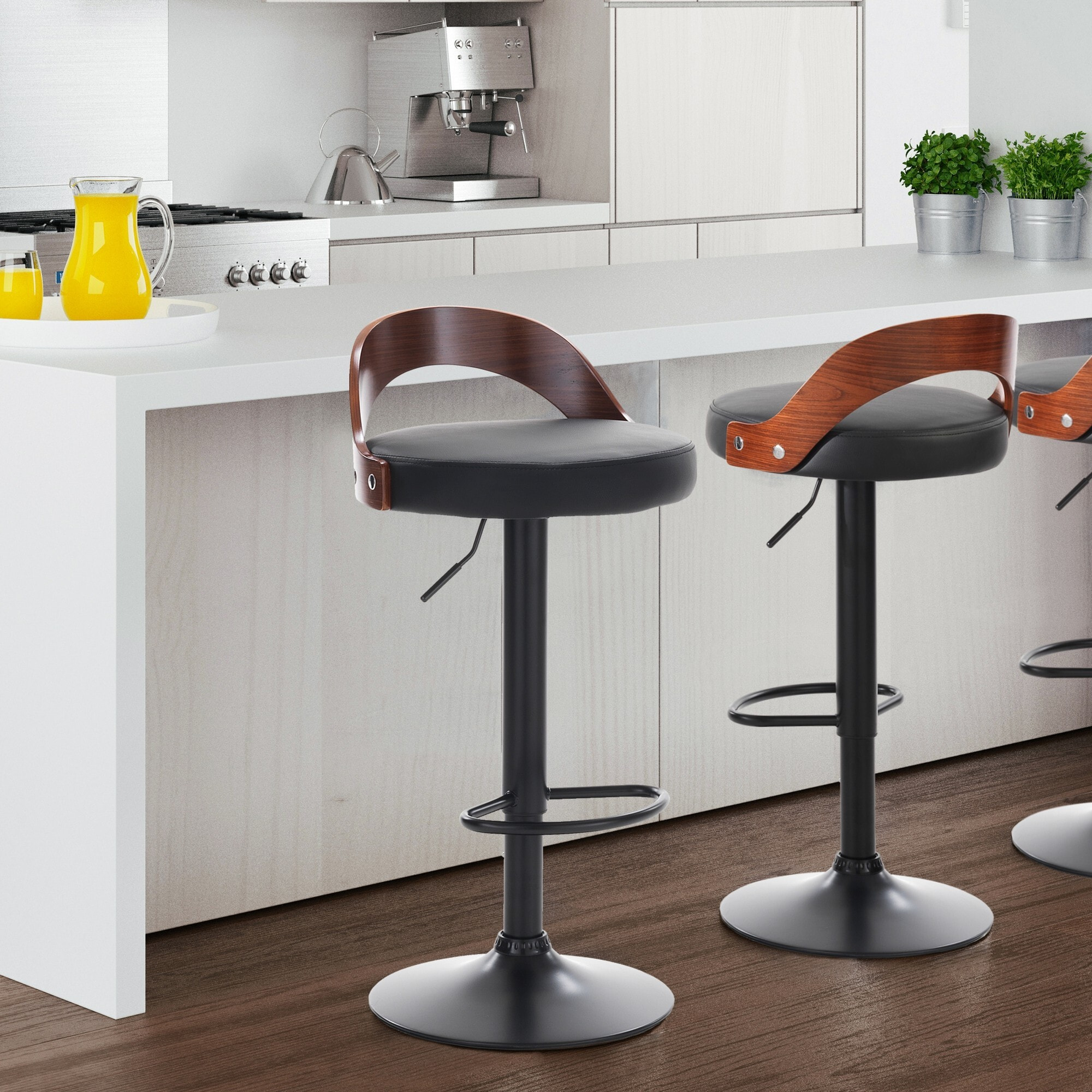 Tomasucci Ensemble de 2 tabourets RUBEN en bois foncé