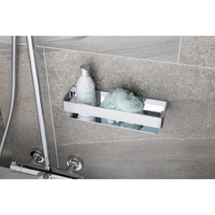 Panier de douche 30 cm en laiton massif, Chrome (SATDPOL30CH)