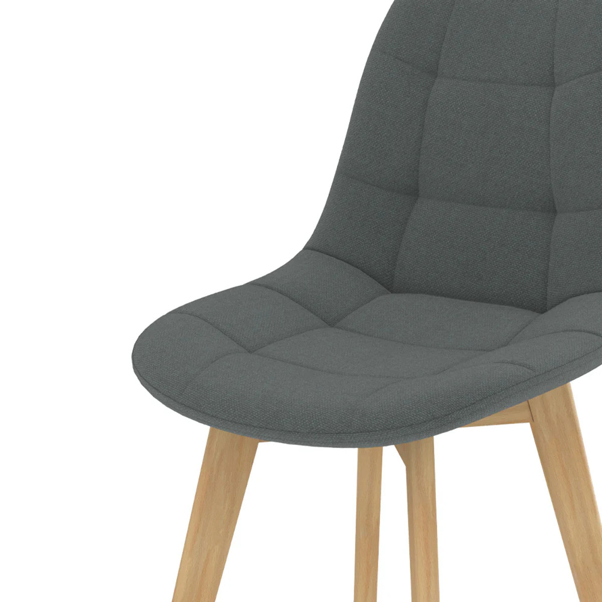 Lot de 2 chaises gris foncé et pieds en bois de hêtre - Yolo