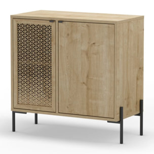 Cómoda Koivu 2 puertas Roble Negro