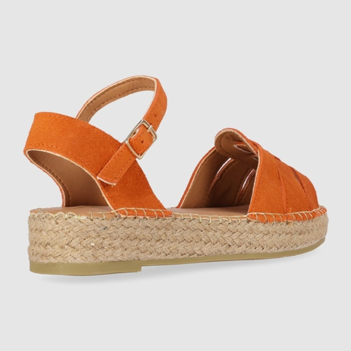 Sandalias de Serraje - Naranja - Tacón: 5 cm