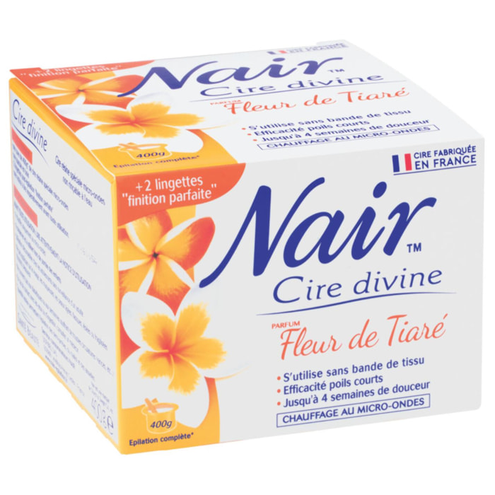 Pack de 3 - Nair - Nair - Cire Divine Fleur De Tiaré - Efficacité poils courts - Résultat professionnel longue durée - 400g