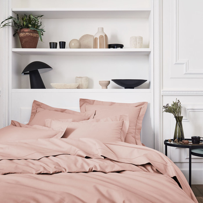 Housse de couette unie en percale de coton, PREMIÈRE, Rose Ballerine