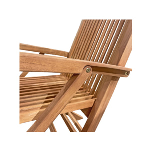 Fauteuil de jardin pliant en bois de teck massif huilé - TECKIA