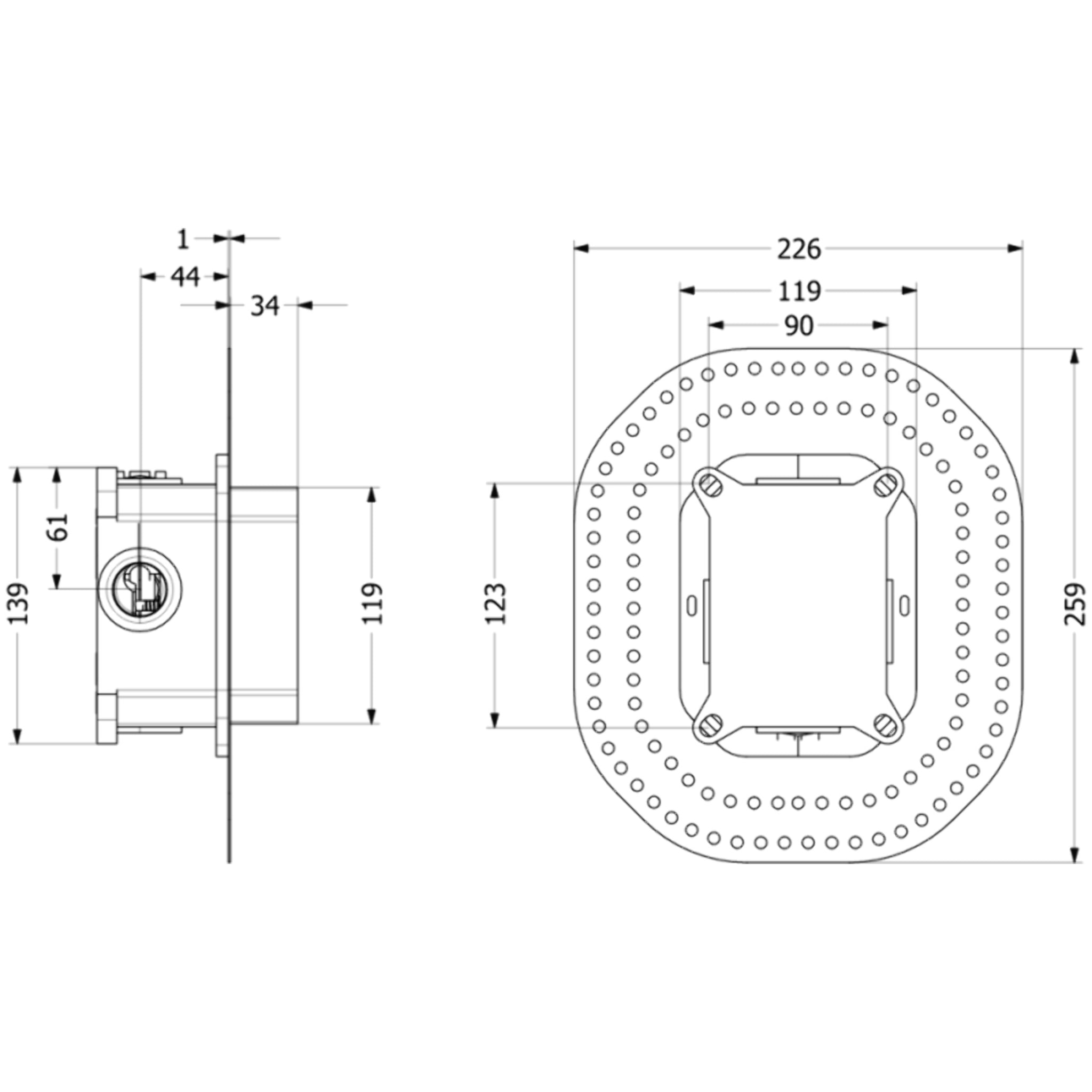 Mitigeur mécanique encastré avec inverseur Architectura