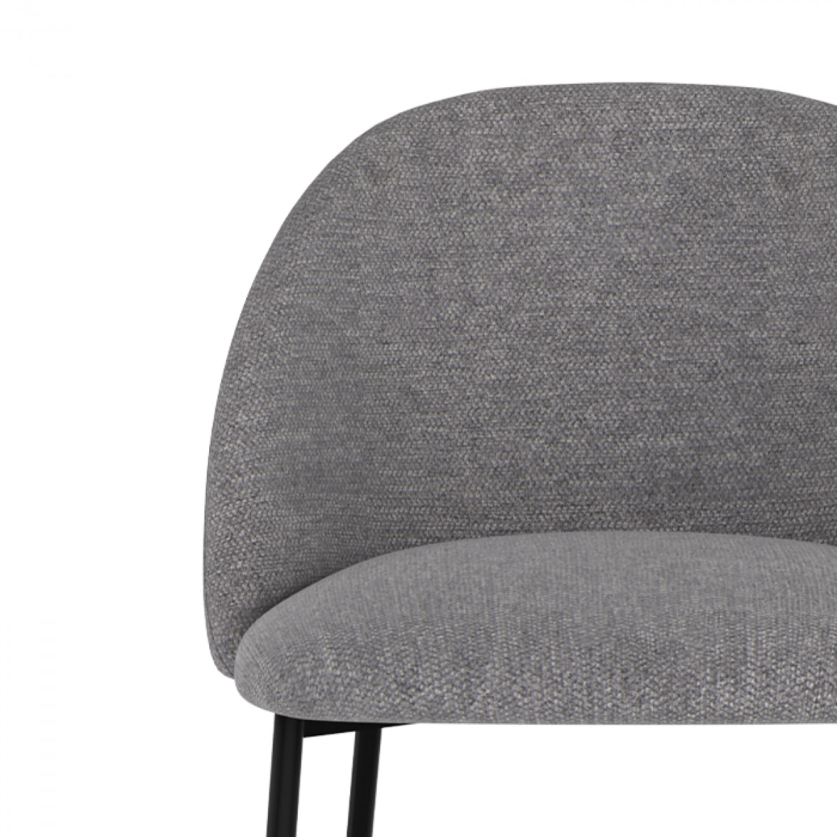 Lot de 2 chaises pour îlot central 66 cm en tissu chiné gris foncé - Karl