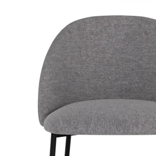 Lot de 2 chaises pour îlot central 66 cm en tissu chiné gris foncé - Karl