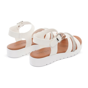 SANDALO ZEPPA H BRILLANTINI BIANCO
