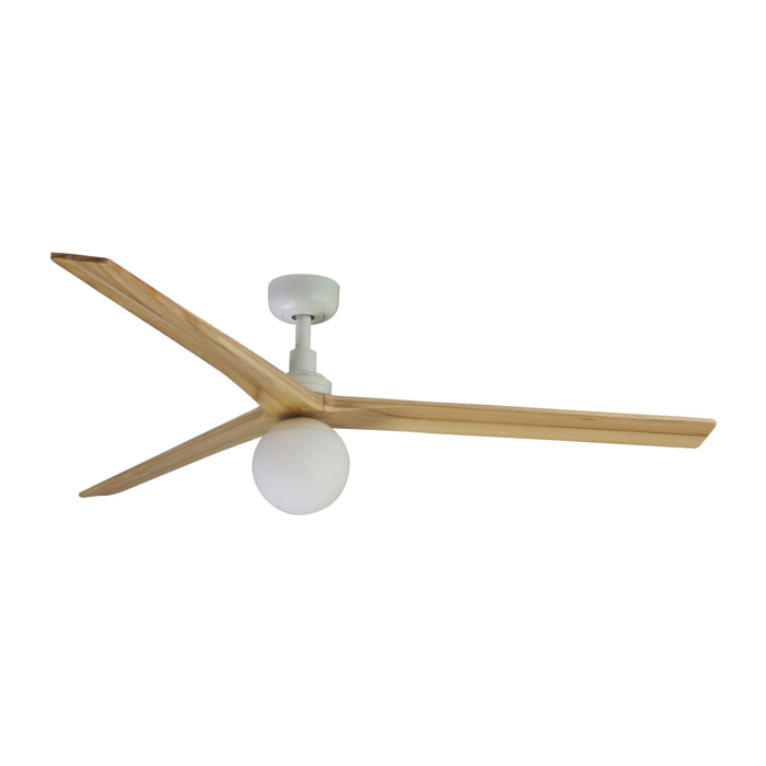 KLIM L Ventilatore a soffitto bianco/legno querciaE27