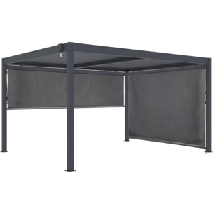 Pergola bioclimatique avec 2 stores en aluminium "Windsor" - 3 x 4 m - Gris