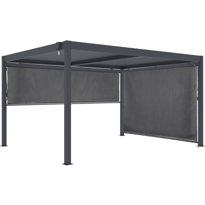 Pergola bioclimatique avec 2 stores en aluminium "Windsor" - 3 x 4 m - Gris