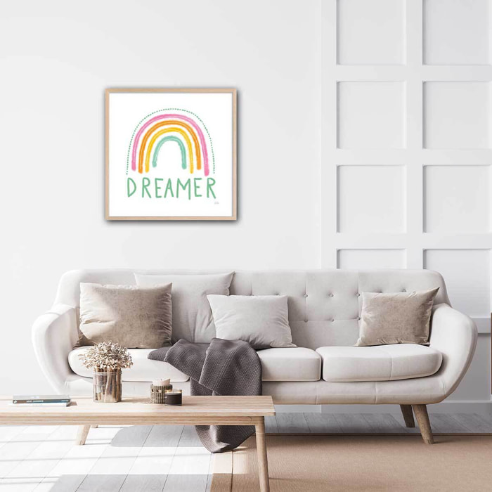 Affiche Dreamer graphic Affiche + cadre en bois - Chêne