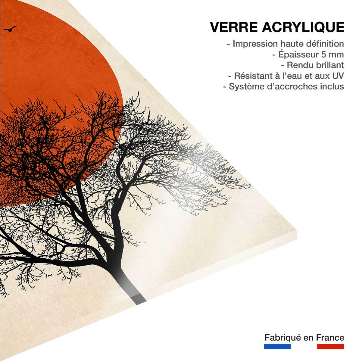 Tableau soleil rouge graphique Tableau plexiglas