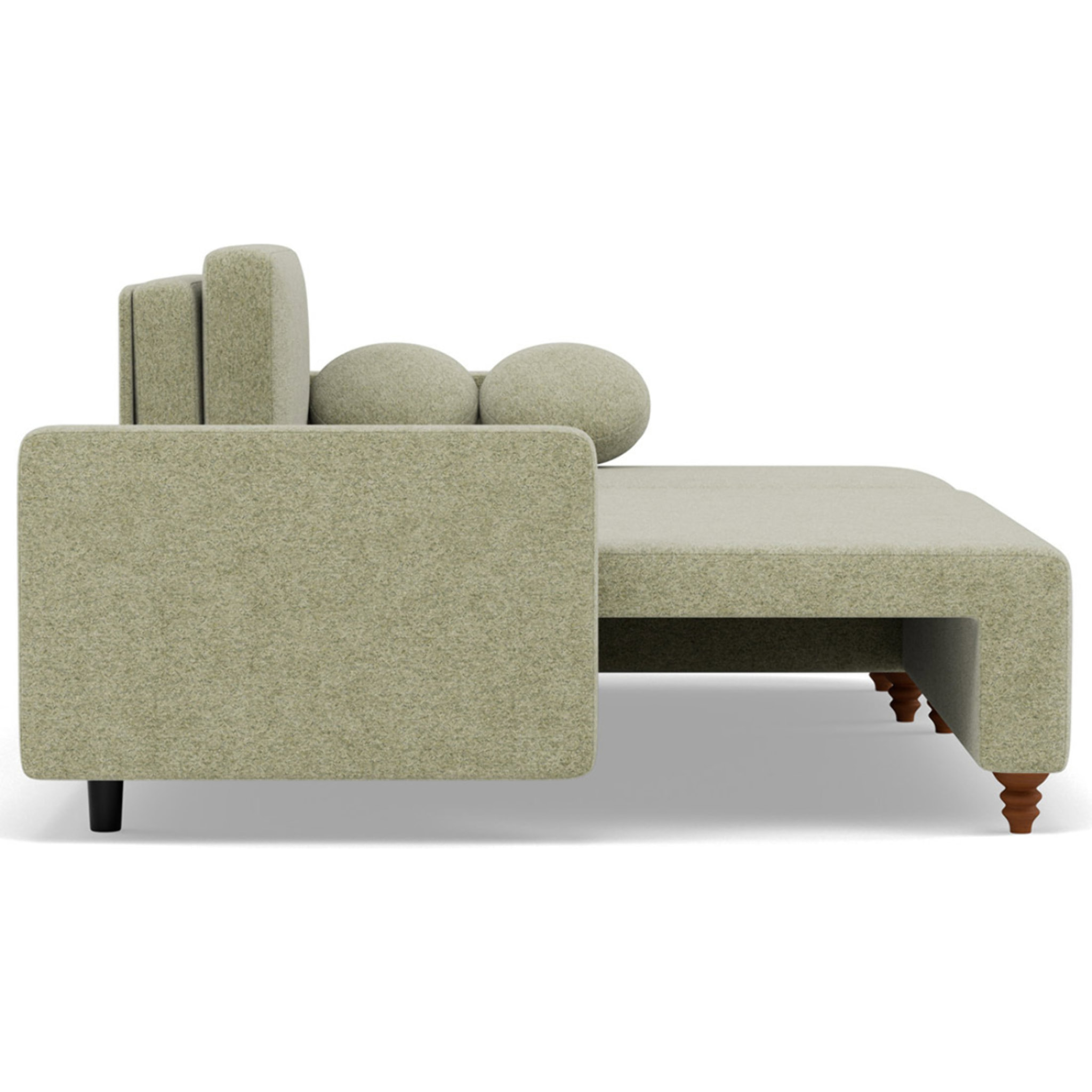 Calypso - canapé d'angle réversible 4 places convertible avec coffre en tissu - Vert sauge