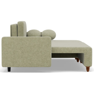 Calypso - canapé d'angle réversible 4 places convertible avec coffre en tissu - Vert sauge