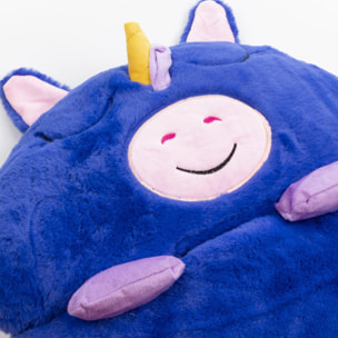 Sacco nanna trasformabile in cuscino, per bambini, Electric Blue Pig. Tocco morbido. Piccolo/S: 128x45 cm.