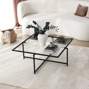 Table basse design noire en verre AURA