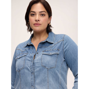 Fiorella Rubino - Camicia in denim washed - Azzurro