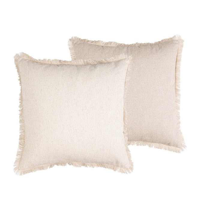 Cojin Liso Con Flecos 50x13x50 Cm