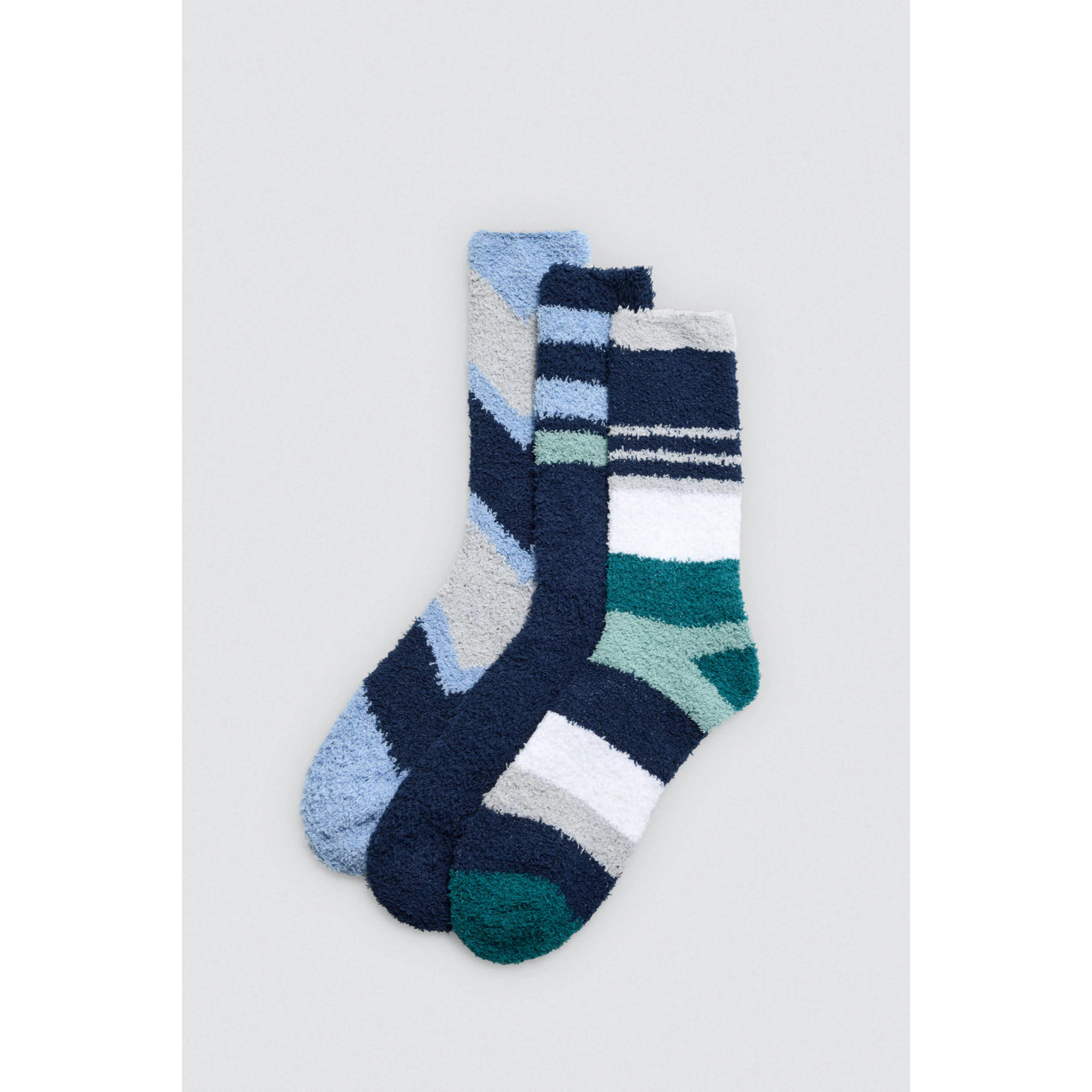 Confezione da 3 calzini in flanella con polsini anti-pressione e stampa geometrica