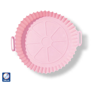 Stampo in silicone con speciali manici per friggitrice ad aria. 24x19x6 cm. Commestibile.