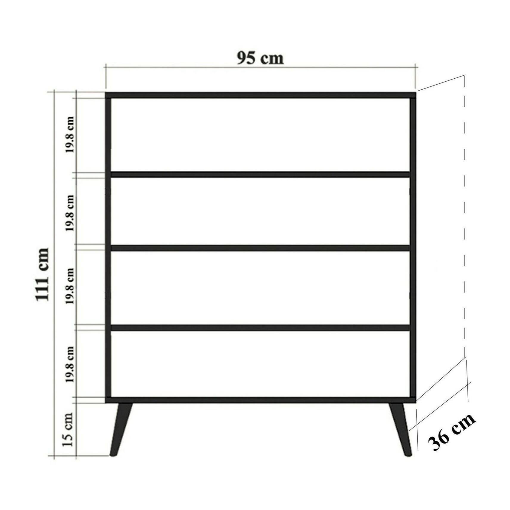 Credenza Dgiannin, Buffet da soggiorno, Madia da salotto, Dispensa da cucina, 95x36h111 cm, Quercia