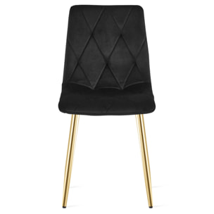Sedia Libra in Velluto Nero con Gambe Oro
