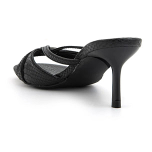 Sabot cage con tacco a stiletto - NERO