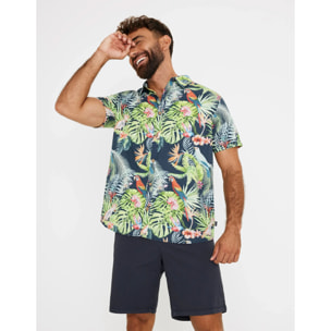 Camisa Manga Corta Estampado Tropical - Lirics