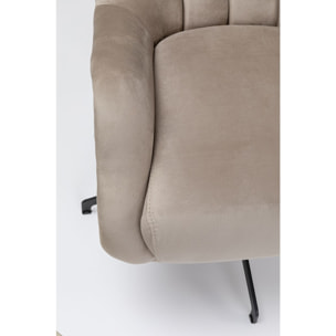 Fauteuil pivotant Bellissima velours beige Kare Design