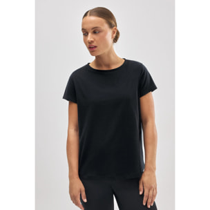T-shirt basico in cotone stile sportivo nero