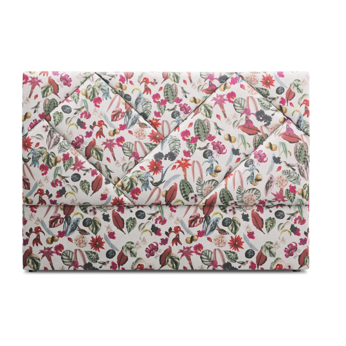 Tête de lit "Alpilles" 200x120cm en velours motif tropical