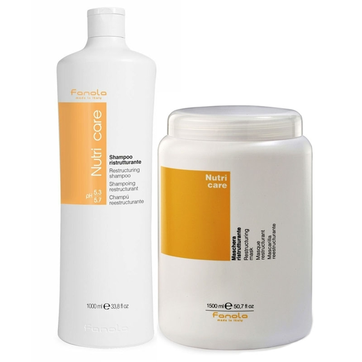 FANOLA Kit Shampoo Ristrutturante 1000ml + Maschera Ristrutturante 1500ml