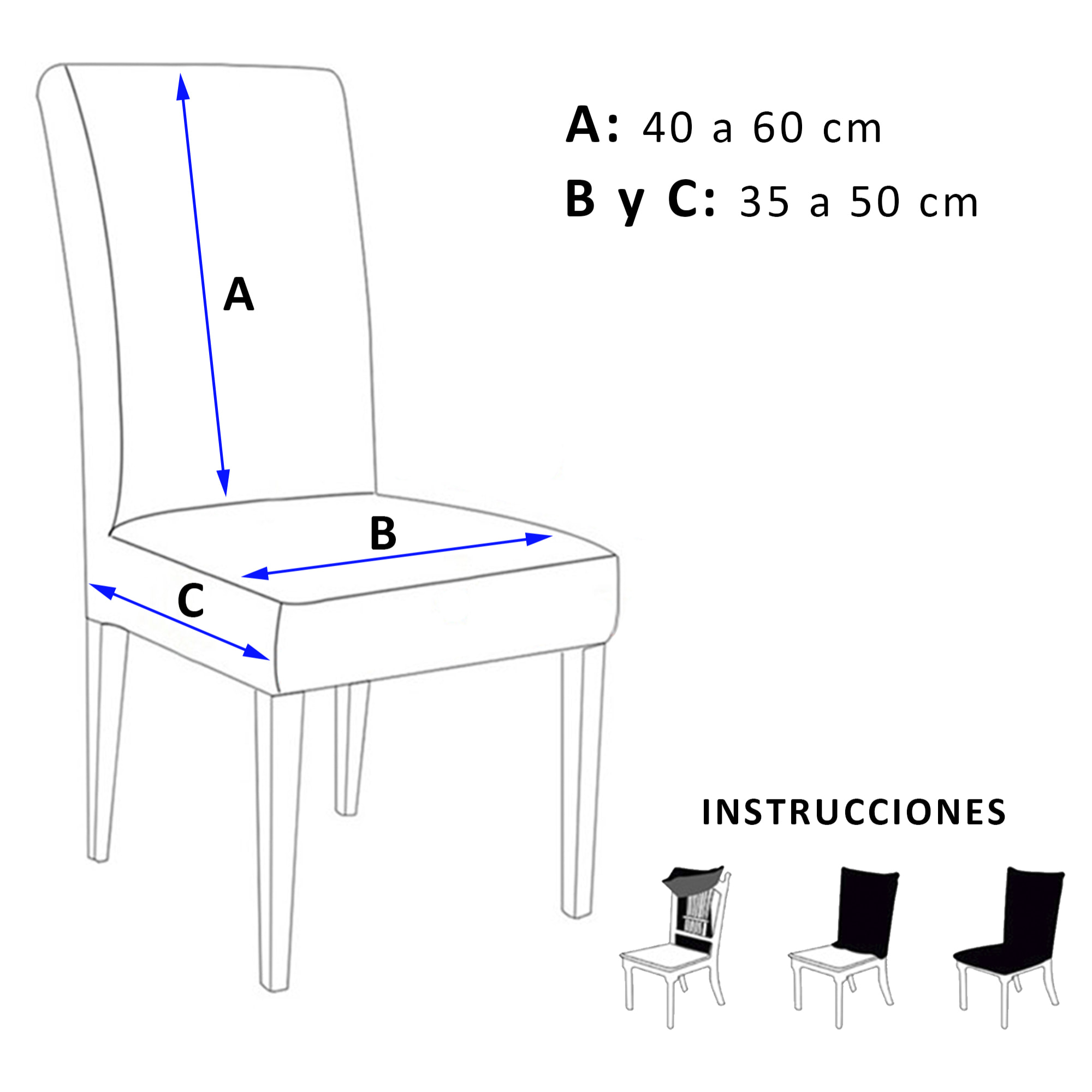 Funda de silla con respaldo redondo antimanchas ALBA Burdeos