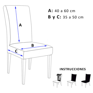 Funda de silla con respaldo redondo antimanchas ALBA Burdeos