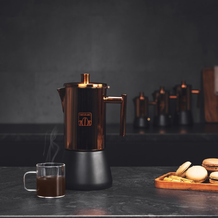 Cafetera Italiana Moking 400. Acero Inoxidable, diseño Elegante, Apta para lavav