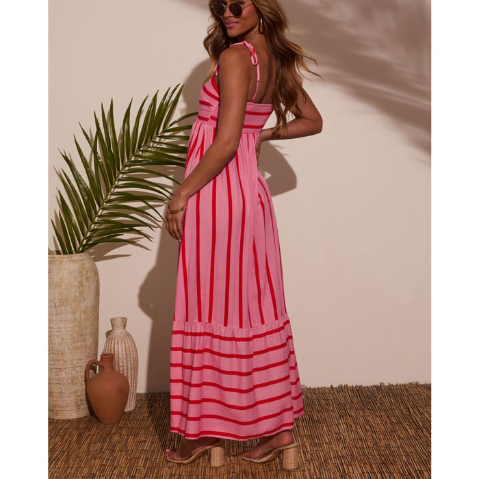 Vestido - rosa y rojo