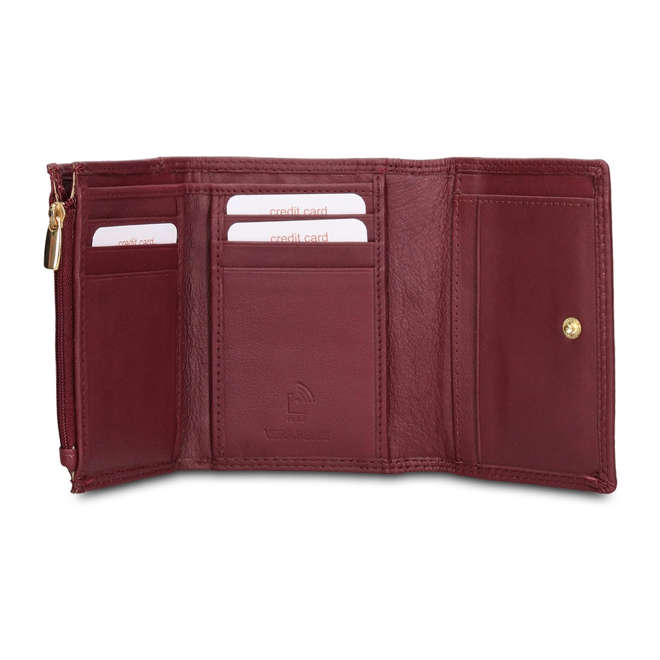 Portafoglio da donna in vera pelle - Modello Valoria Ultra - Casual - 12.0 x 9.0 x 2.0 cm