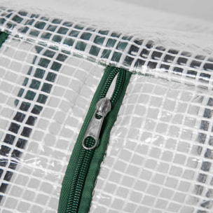 Mini serre de jardin serre à tomates 120 x 60 x 60 cm 2 fenêtres zippées enroulables acier thermolaqué PE haute densité blanc