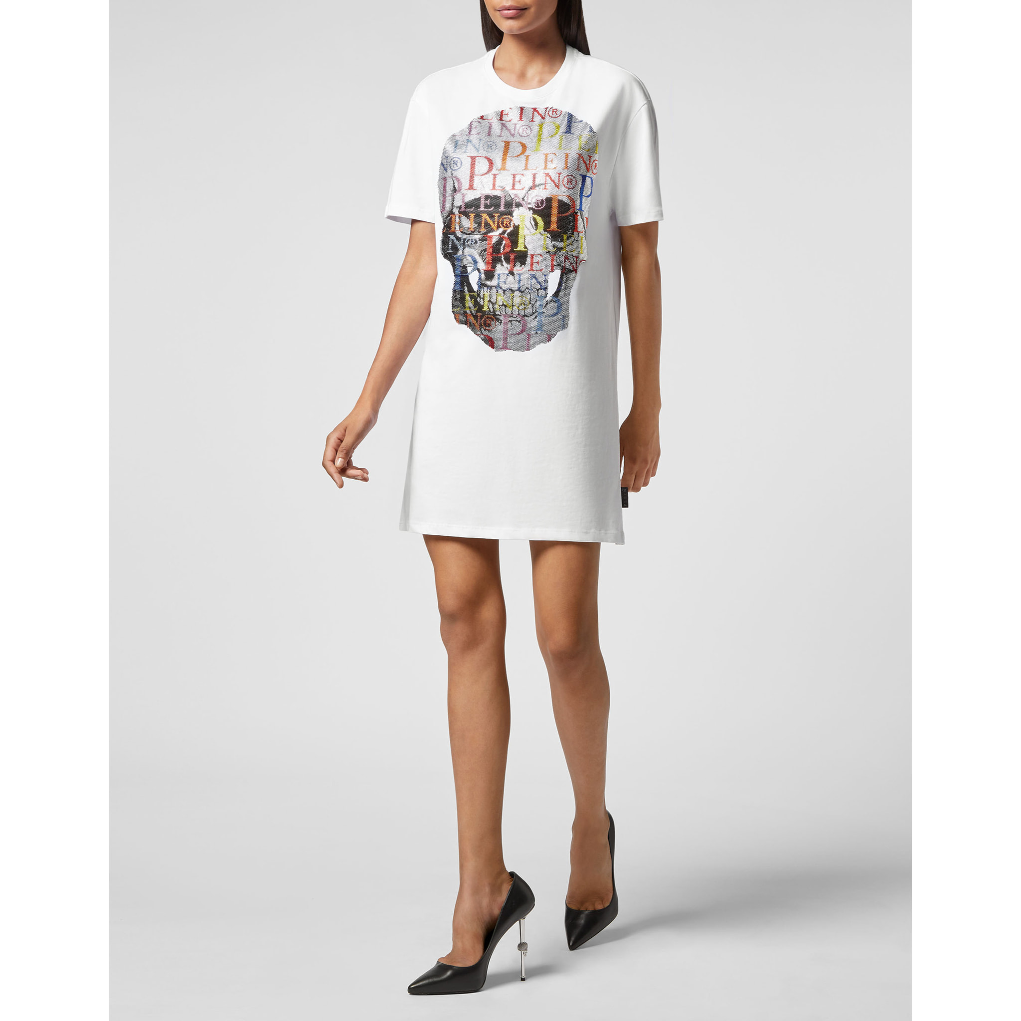 PHILIPP PLEIN Camiseta Vestido Corto SKULL